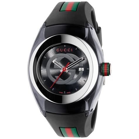 gucci unisex sync rubber black 46mm watch ya137101|Gucci Sync XXL Sun.